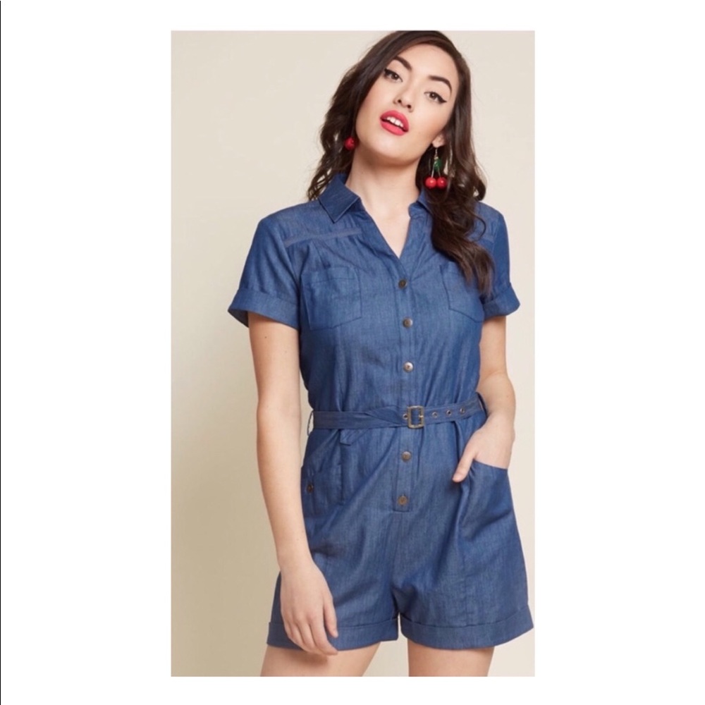 Modcloth Denim Romper